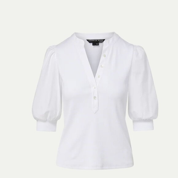 Veronica Beard Coralee Puff-Sleeve Top - Picture 2 of 5